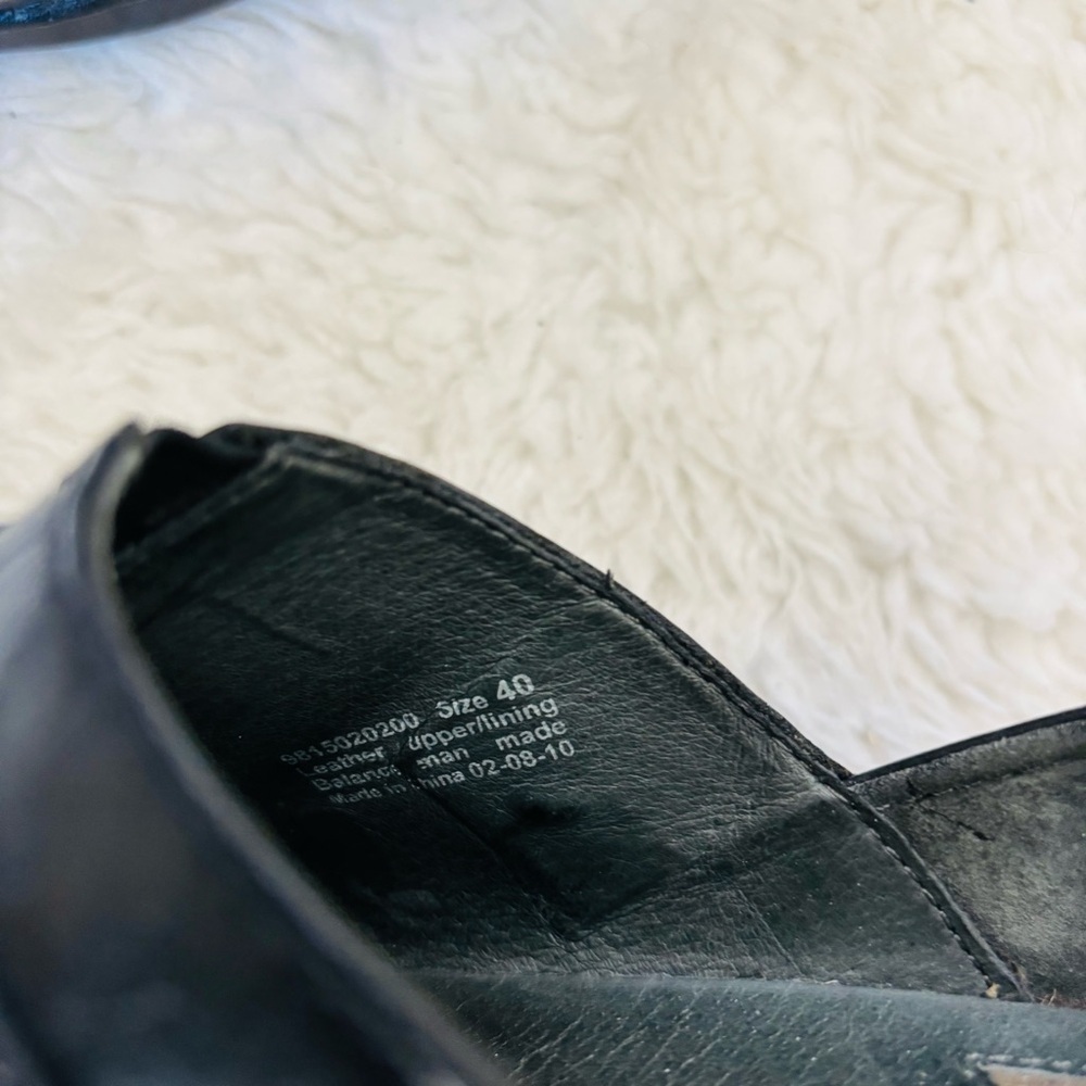Dansko Black Leather Slip-On Clogs - Picture 10 of 13